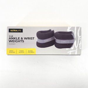 Ultra Life Ankle And Wrist Weights 5 Lb Set Pair Black (2.5Lb each) Home Workout